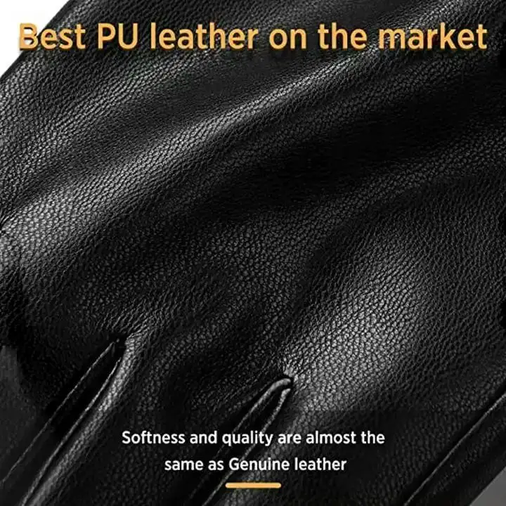 Wool Lining Outdoor Winter Sheepskin Leather Gloves Sheepskin thickened Driving Genuine Leather Mittens Gloves With Custom Logo