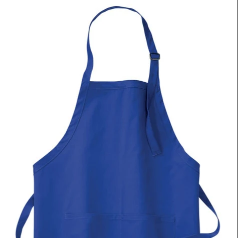 Hot Selling Adjustable Dishwasher Apron Custom Logo Cotton Blue Color Cooking Food Aprons Kitchen Men Women Garden Bib Chef