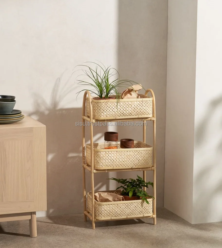 Высококачественные комбинированные полки из ротанга и бамбука/ротанга-Бамбуковые домашние принадлежности/ротанга-бамбуковые изделия декор Sisu
