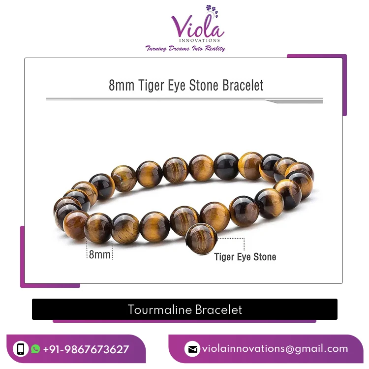 Leading Bulk Exporter Selling Tiger Eye Natural Stone Beads Women Fashion Tourmaline Bracelet for Genuine Buyers