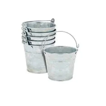 Round Galvanized Tubs Small Size Metal Pails Bucket With Handle For Garden Pots & Planters Bucket Flower Pots