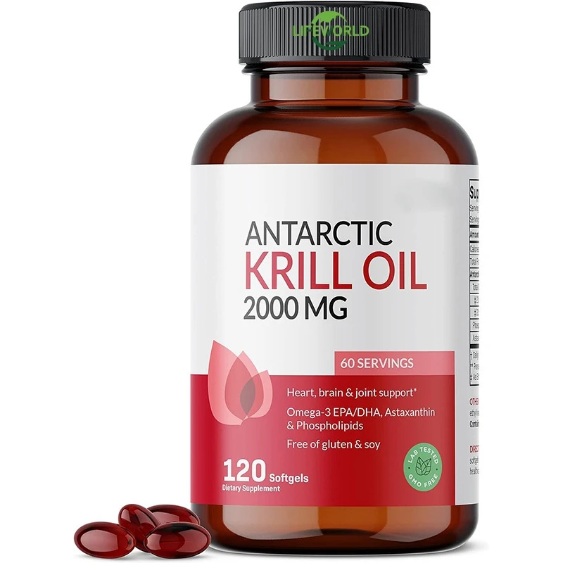 Omega-3 Krill Oil Rich omega oil astaxanthin supplement support immune system Antarctic krill oil soft capsule