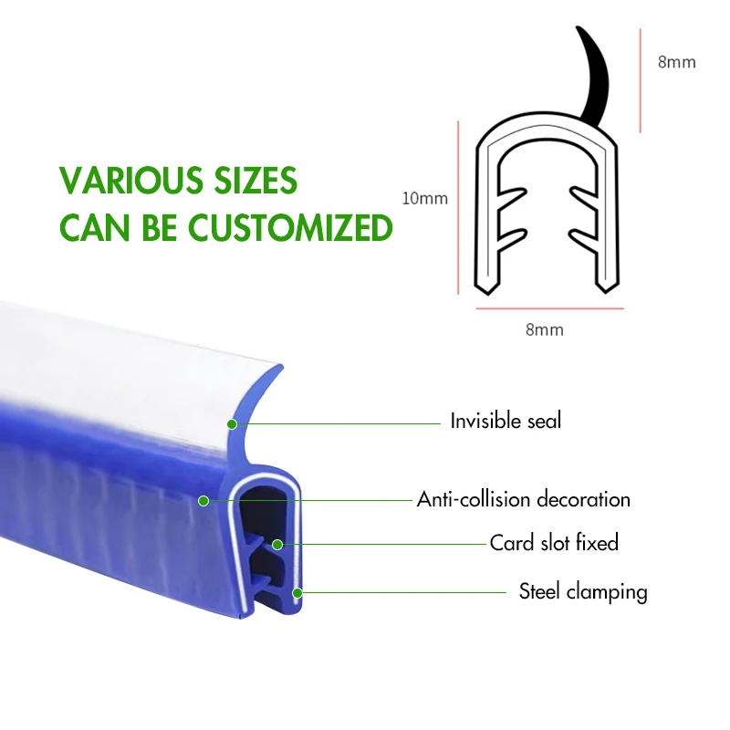 U-shaped edge strip car door seal dust-proof decorative strip sound insulation noise reduction rubber anti-scratch seal strip