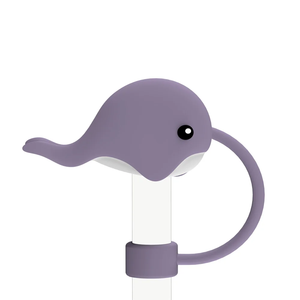 8mm 10mm Reusable 3D Straw Covers Cute Cartoon Animals Reusable Straw Toppers for Drinking Straws cup