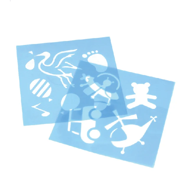Kids drawing plastic stencil for DIY painting scrapbooking