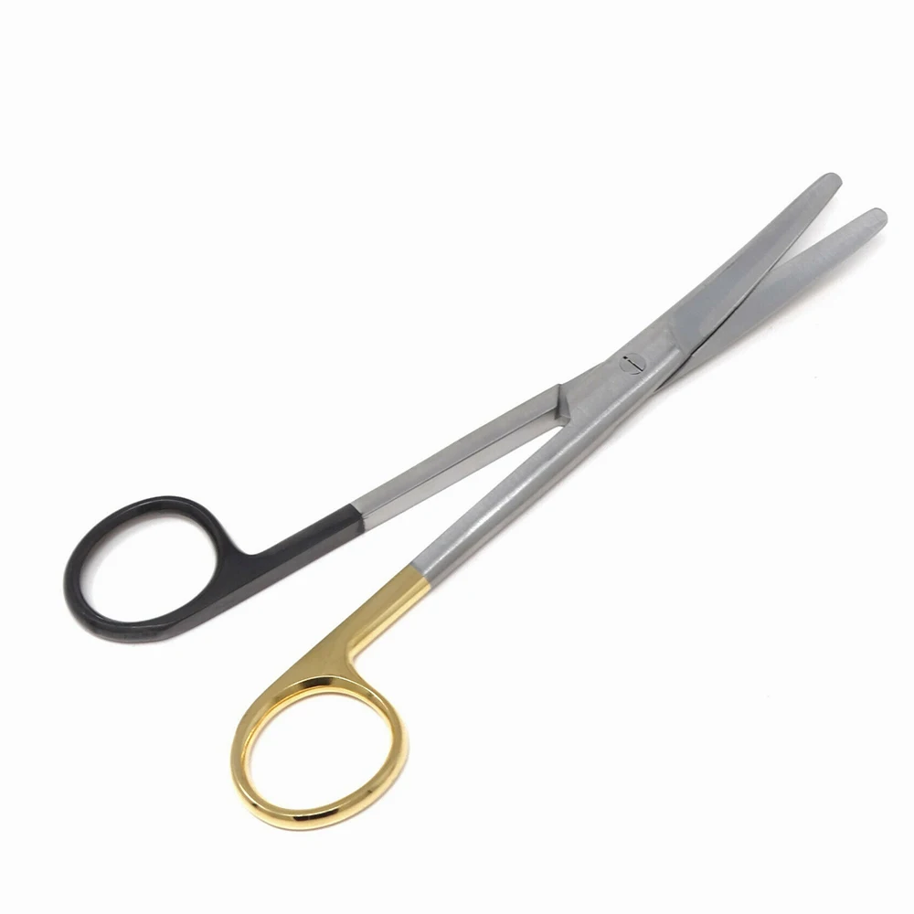 Manufacture Mayo Still Scissor 15cm TC Gold Plated Edge Curved Blades Operating Scissor Medical Scissor