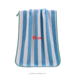 Best Value for Money Cabana Stripe Beach Towel Coral Fleece Made From Dyed Microfiber Yarns by Direct Microfiber Manufacturer