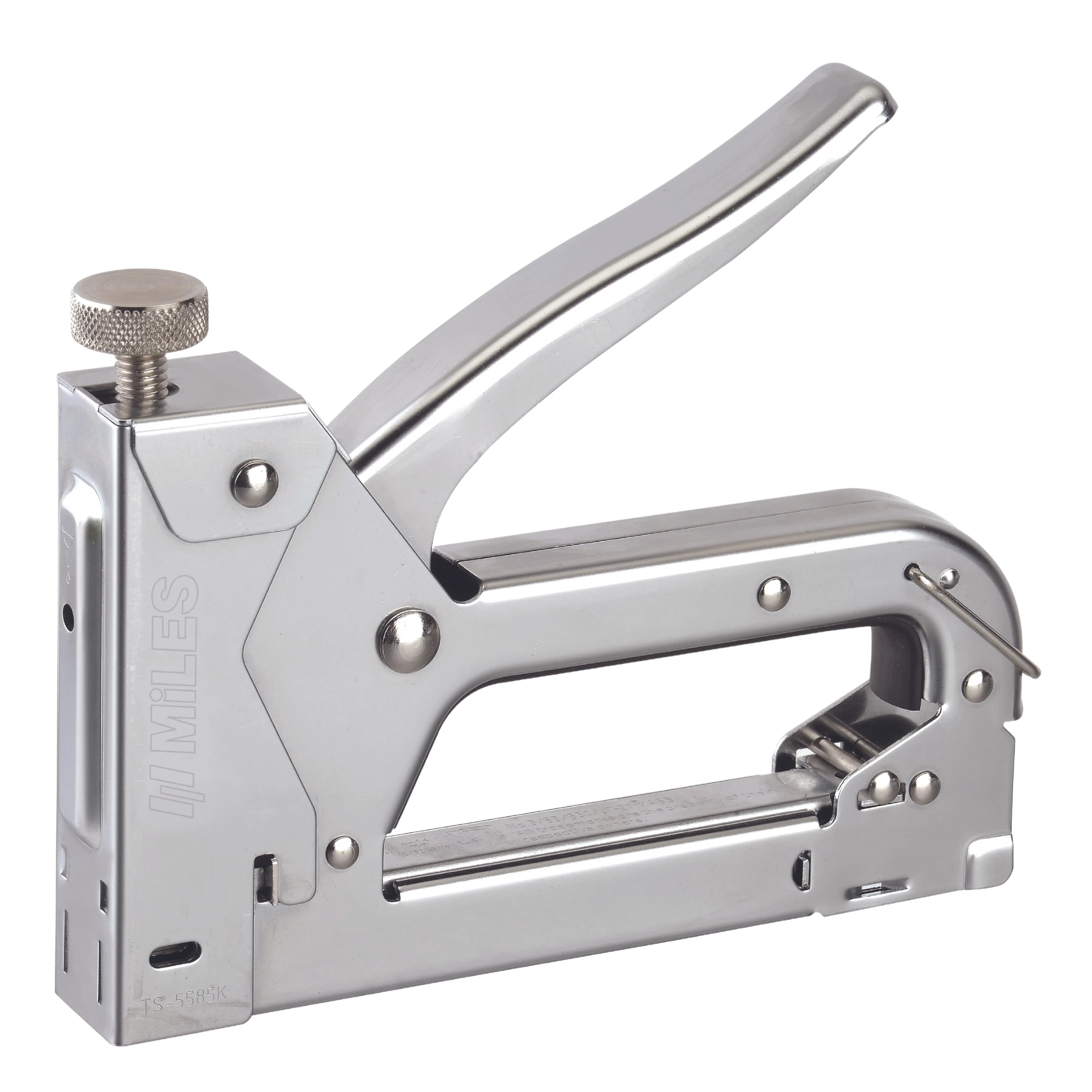 All Metal Manual Staple Gun Tacker with Sleek Design Robust Construction Easy Storage Force Adjustment Knob Hand Tools