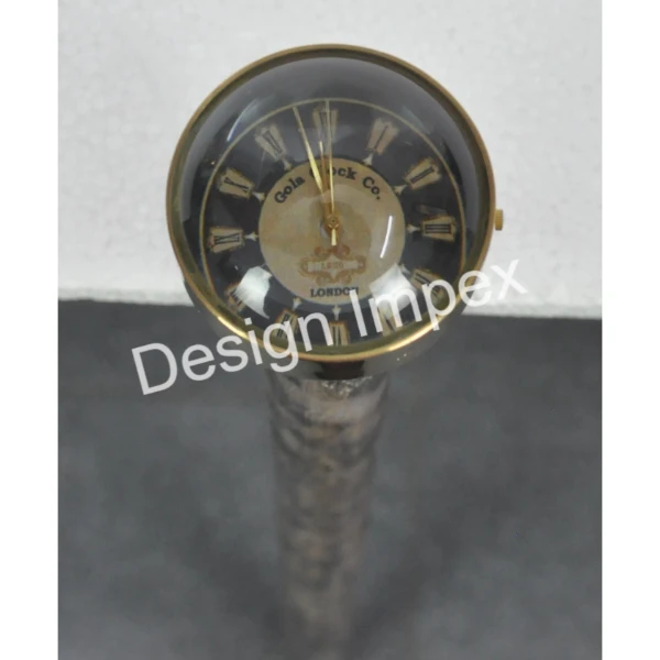 Gentleman Luxury Walking Stick With Clock Style Handle From India New Designed Elders Walking Stick Perfect For Grandparents