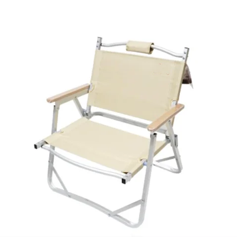 Outdoor Furniture Kermit Chair  Wood Grain Aluminum Portable Folding Camping Chair