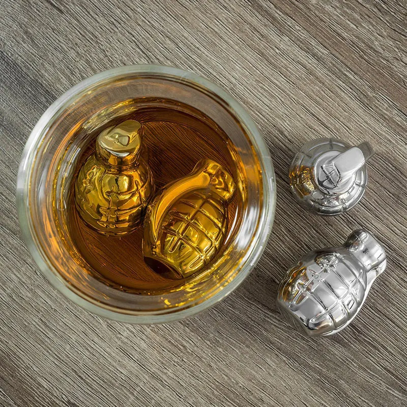 Grenade Shaped USA Perfect America Europe Cooler Whiskey Stone Stainless Steel Ice Cube
