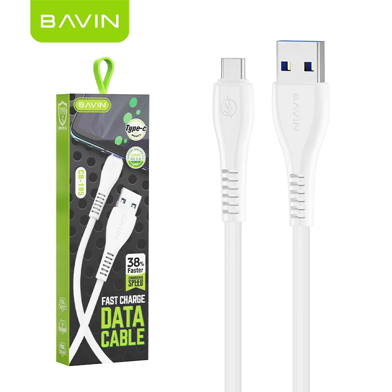 BAVIN OEM Fast Charging Mobile Phone Flex Charger Protector Wire Iphone Type C Micro Android Usb Data Cable