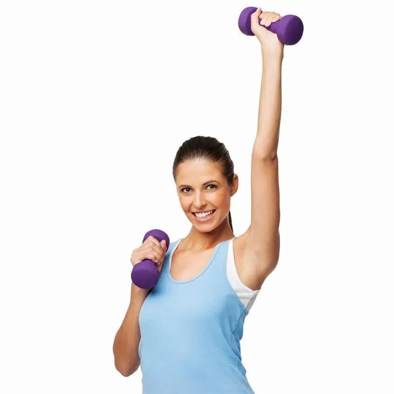 Красочные виниловые неопреновые резиновые шестигранные гантели с покрытием