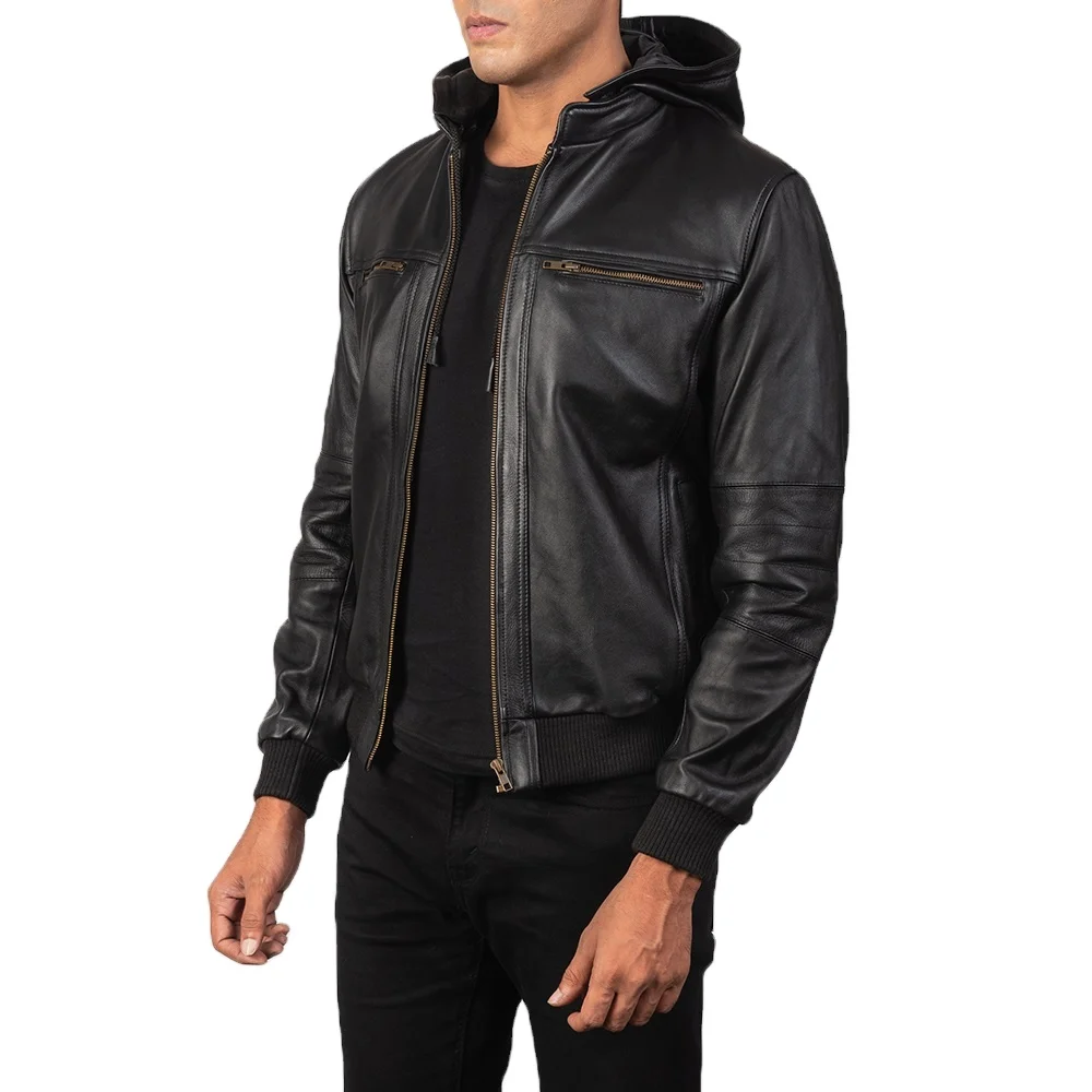 New Fashion Distressed Vintage Leather Jacket Men Genuine Lambskin Mens Leather Jacket
