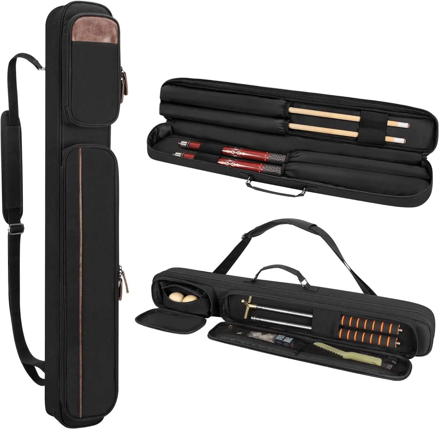 Professional Portable Cue Bag for Snooker Waterproof Pool Cue Stick Carrying Case with Shoulder Straps