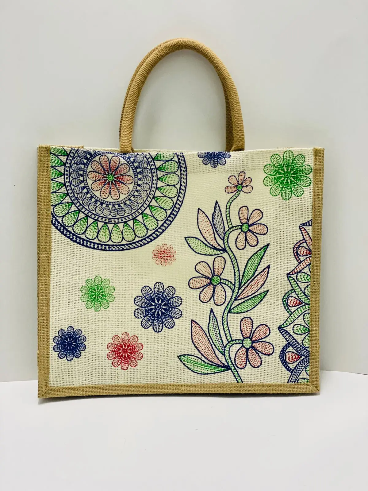 Eco Shopping Bag Set Reusable New Design Jute Microfiber used Custom Printed Three Size Bags Grocery mobile bag from Bangladesh