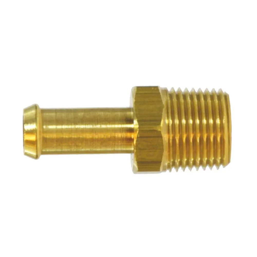 5/16 In Fuel Hose Fitting Pipe to Hose Barb Inverted Brass Flare Male Connector