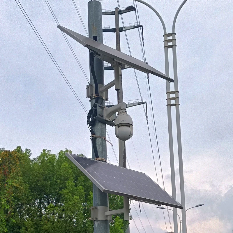 100W Mono Solar Panel Renewable Energy 50Ah Built-in Battery Whole 12v DC Output Solar Power Kit for CCTV System