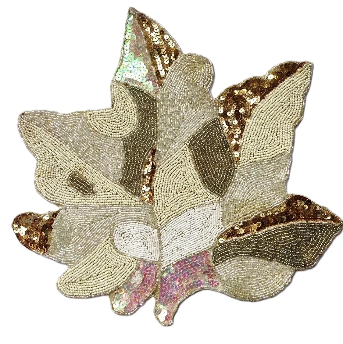 Top Quality Hand Embroidered Beaded Placemat for Table Decor Leaf Shape Custom Color Wedding Christmas Decoration at Bulk price