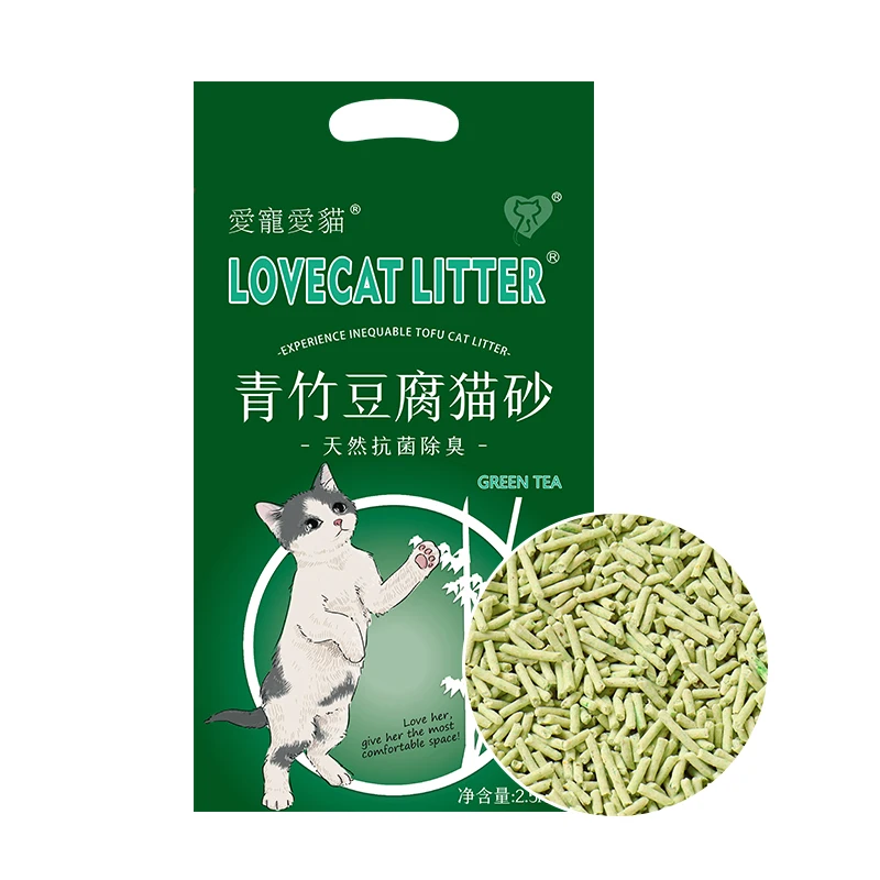 Lovepet Bulk 2.0mm Strip Green Tea Flavor Bamboo Tofu Cat Litter