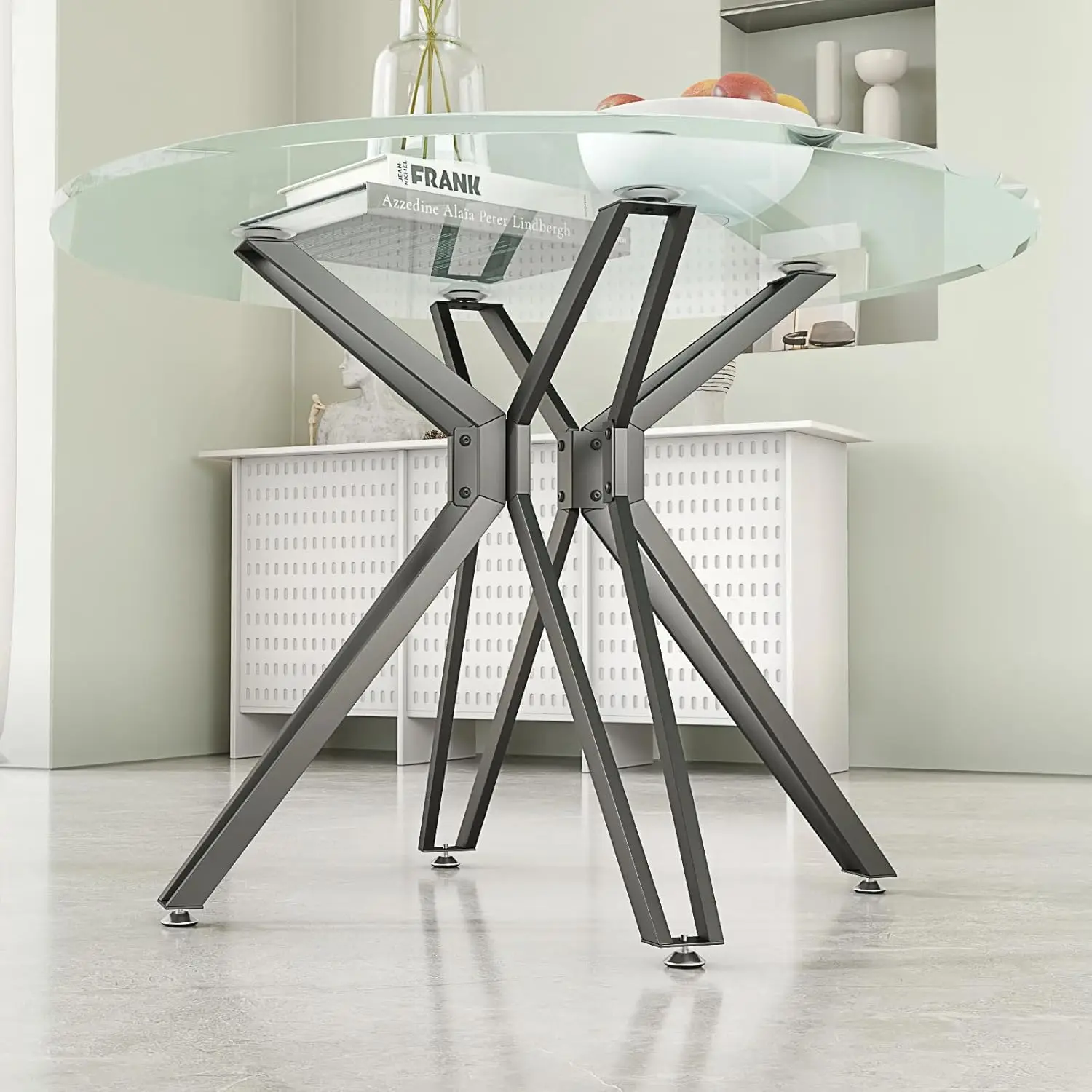 Modern Pedestal Metal Table Base with Suction Cups for Dining & Coffee Tables Versatile Use for Home & Hotel Complements Chairs