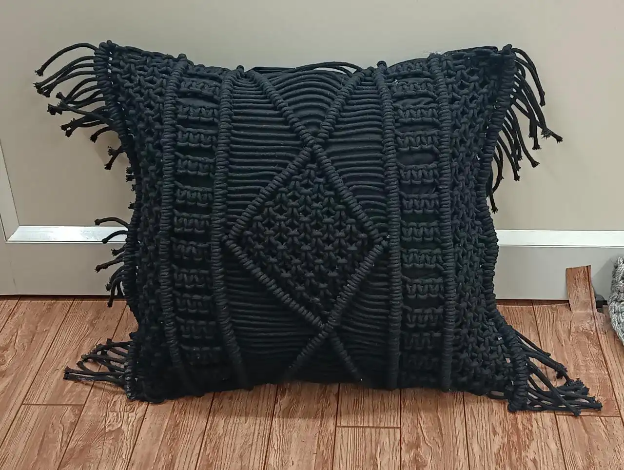 Macrame Poufs with Polystyrene Balls Filling Best Quality Modern Design Hand Knitted Christmas Space Valentine Baby Kids Decors