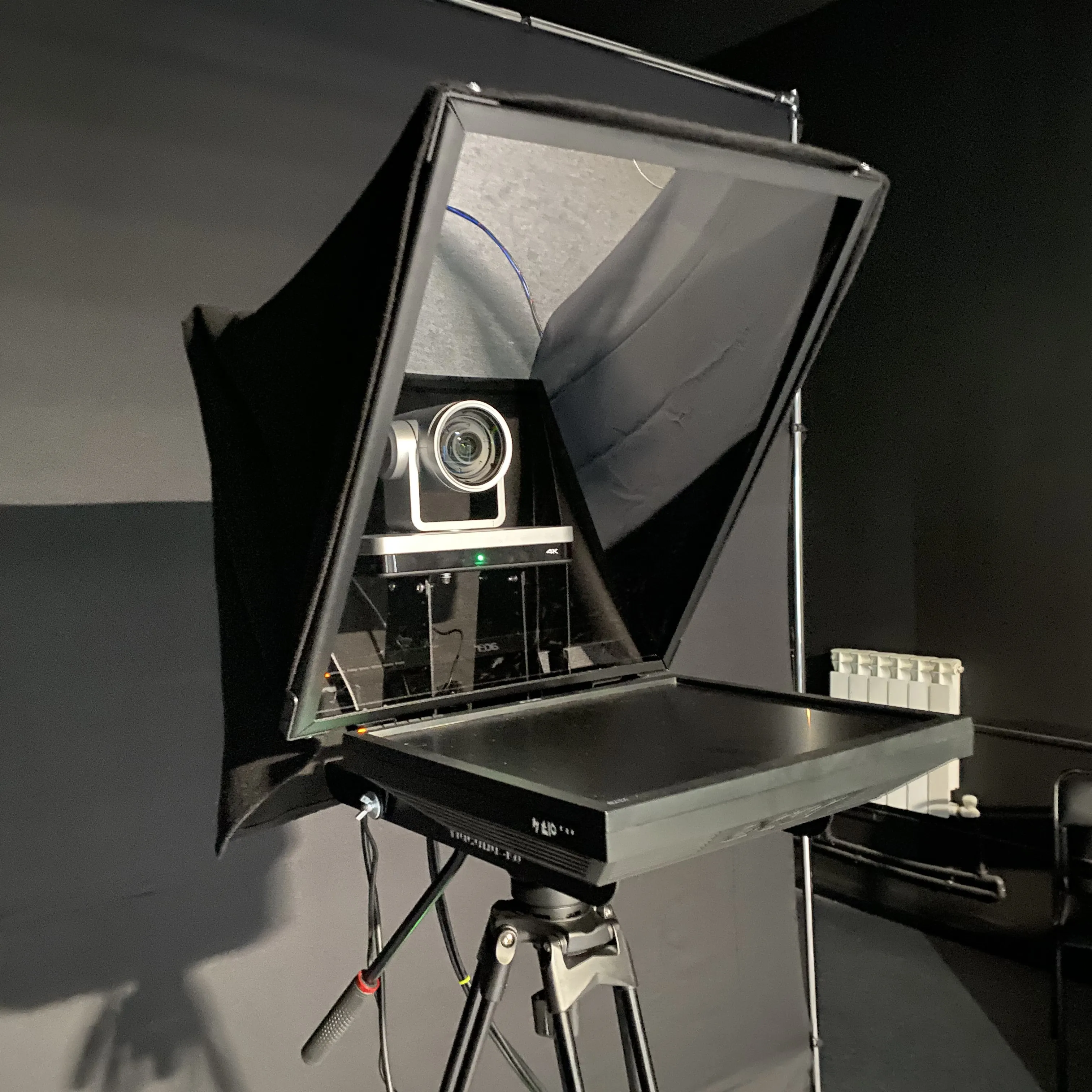 ready-made turnkey 4K video studio a set of equipment with a transparent lightboard for online training and streaming