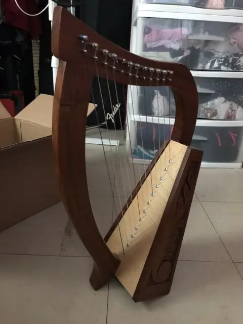 12 STRINGS IRISH HARP Irish Engraved Harp RosewoodTrinity & Boru Harp