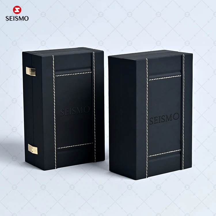 Luxurious Customized Leather Wooden Perfume Packaging Box Empty Fragrance Essential Oil Wood Gift Packing