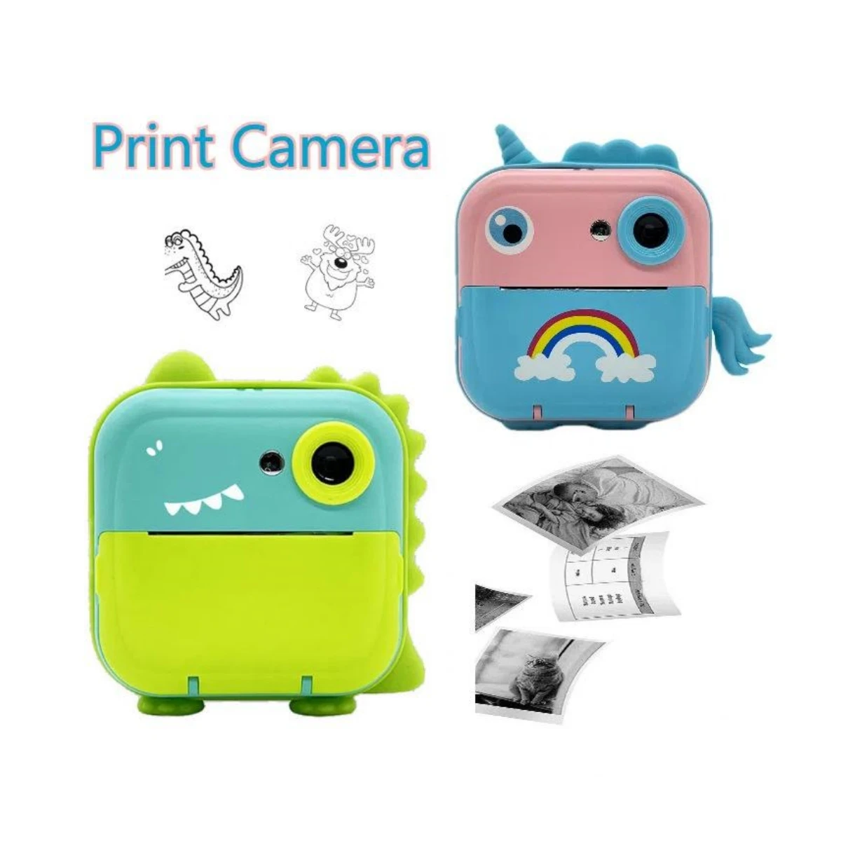 BESTLINE Q5 Instant Kids Camera HD Digital Selfie Camera for Toddlers Boys Girls Kids Christmas Birthday Gifts Toys Print Camera