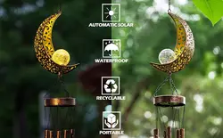 New Solar Peacock Wind Chimes Light Iron Art Sun Lawn Cast Light Outdoor Garden Decoration Waterproof Courtyard Light Wind Chime