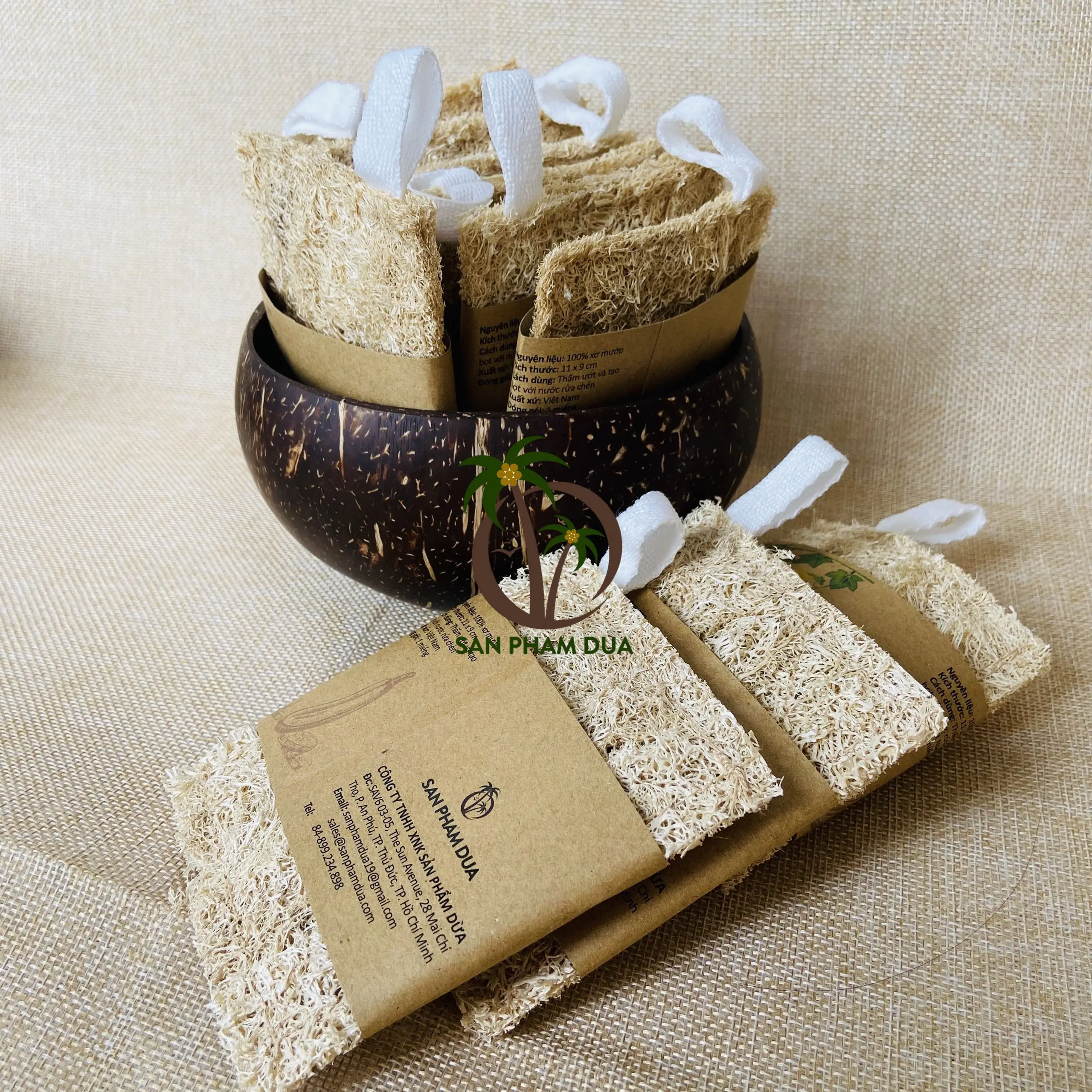 Mesh Sponge Exfoliating Bath Sponge Loofah Sponge made in Vietnam/Big sale Loofah Pad Kitchen Tableware Reusable Dish Washing