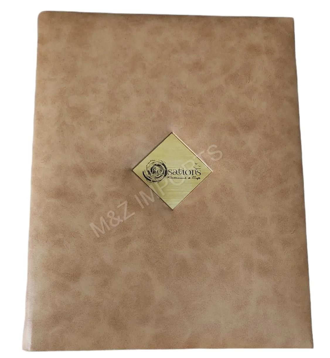 Beige color Custom High Quality PU Leather Loose-Leaf Folder Menu Book Cover for Restaurants Hotel & Hospitality uses products