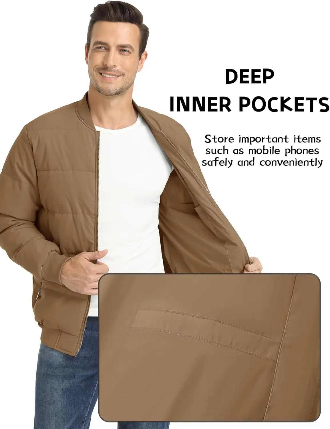High Quality Custom Logo Casual Winter Puffer Jacket Men Warm Thick Nylon Bomber Outwear Custom Design High Visibility Outdoor