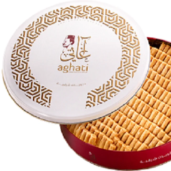 Finger Baklava with cashew nuts 1 kg round shape tin box
