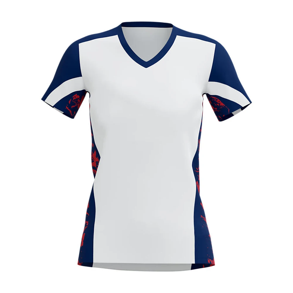 OEM Softball Clothing Women Sportswear Training T Shirt Ladies Short Sleeve Sports T Shirts With V Neck