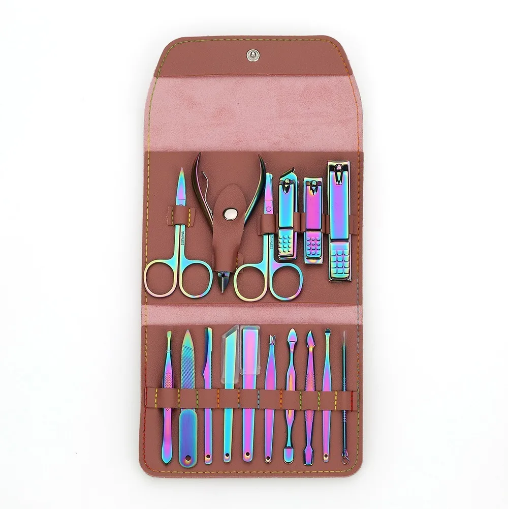 New Custom professional stainless steel manicure set pedicure kit in surprise color for ladies