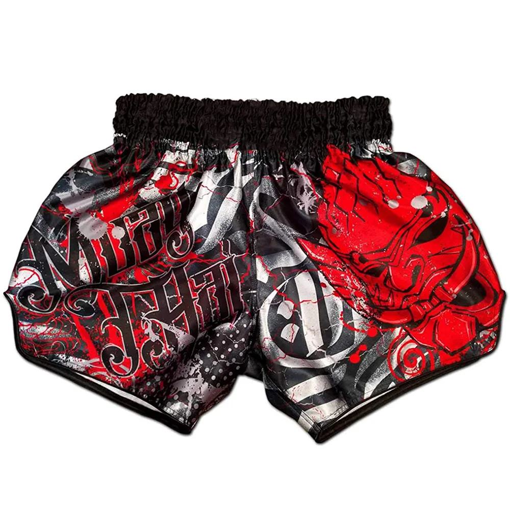 custom logo nylon blank plain muay thai boxer mma shorts wholesale thai boxing trunks