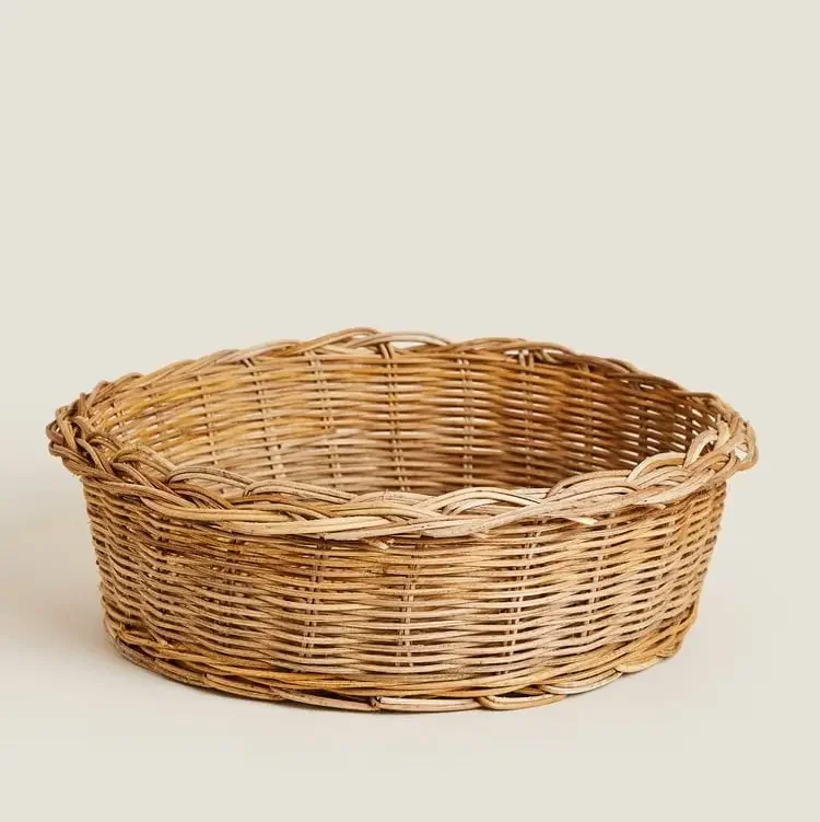 Weaving bamboo serving round tray set eco friendly natural handmade from India ready to export rattan try