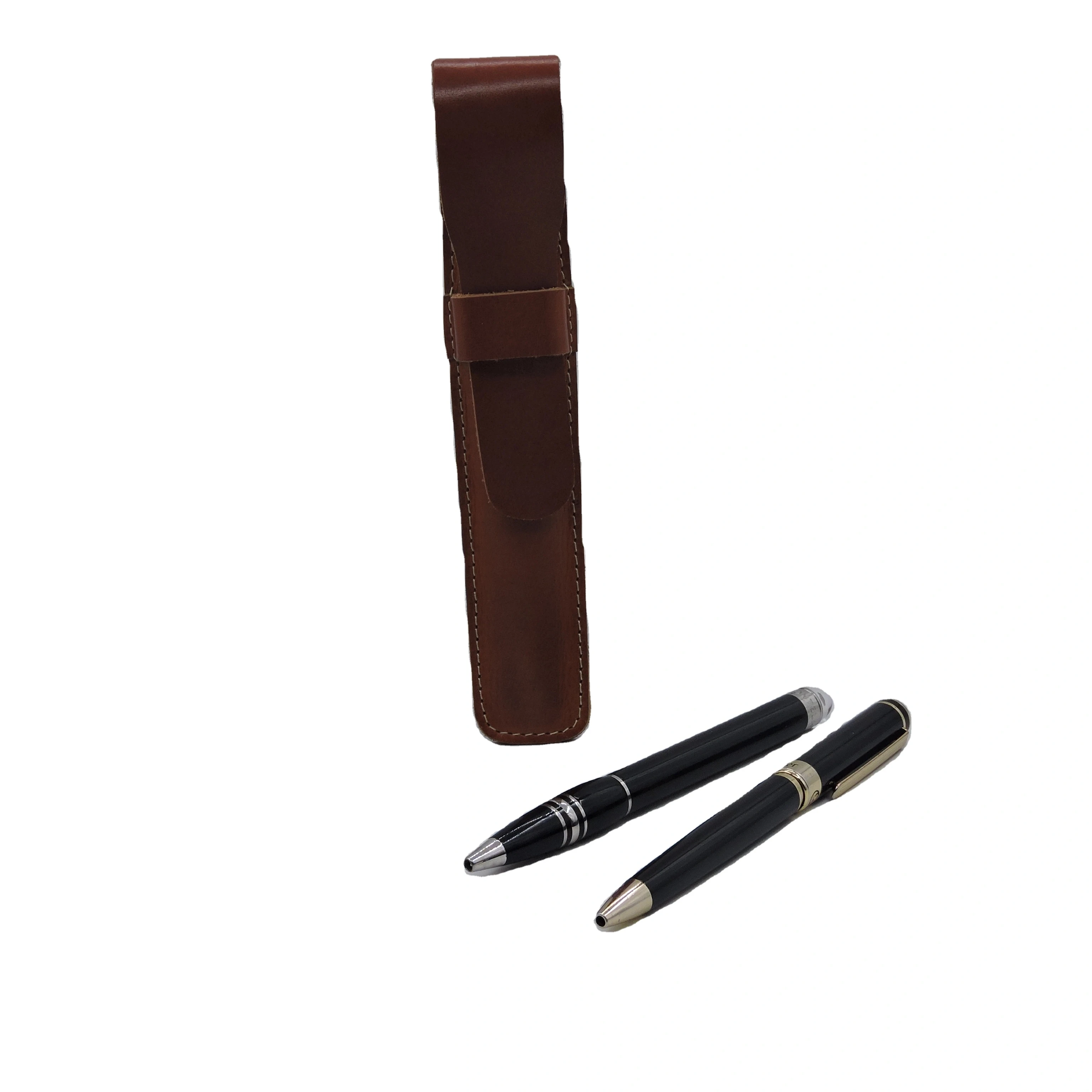 Customised Genuine Leather Handmade Single Slot Pen Case and Table Organizer and Pen Holder and Pouch for Daily Use