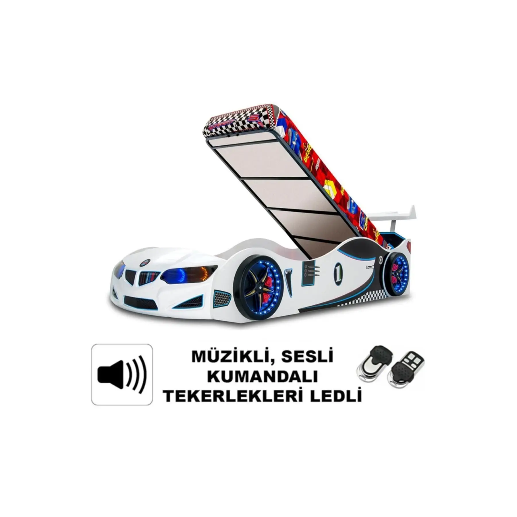 Bmw - Gt1 - Car Bed Car Bed - With Led And Base - White