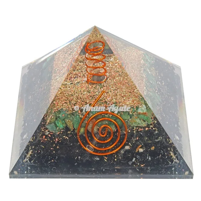 Online Purchase of Feng Shui Healing Orgone Pyramid Carved Agate Gemstone with Carnelian Stone Chips Souvenir Decorative Item