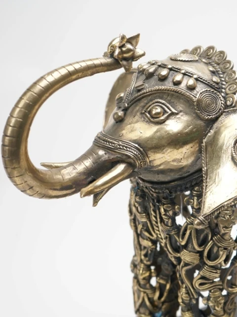 BRASS ANTIQUE TRIBAL ELEPHANT FOR HOME DECOR