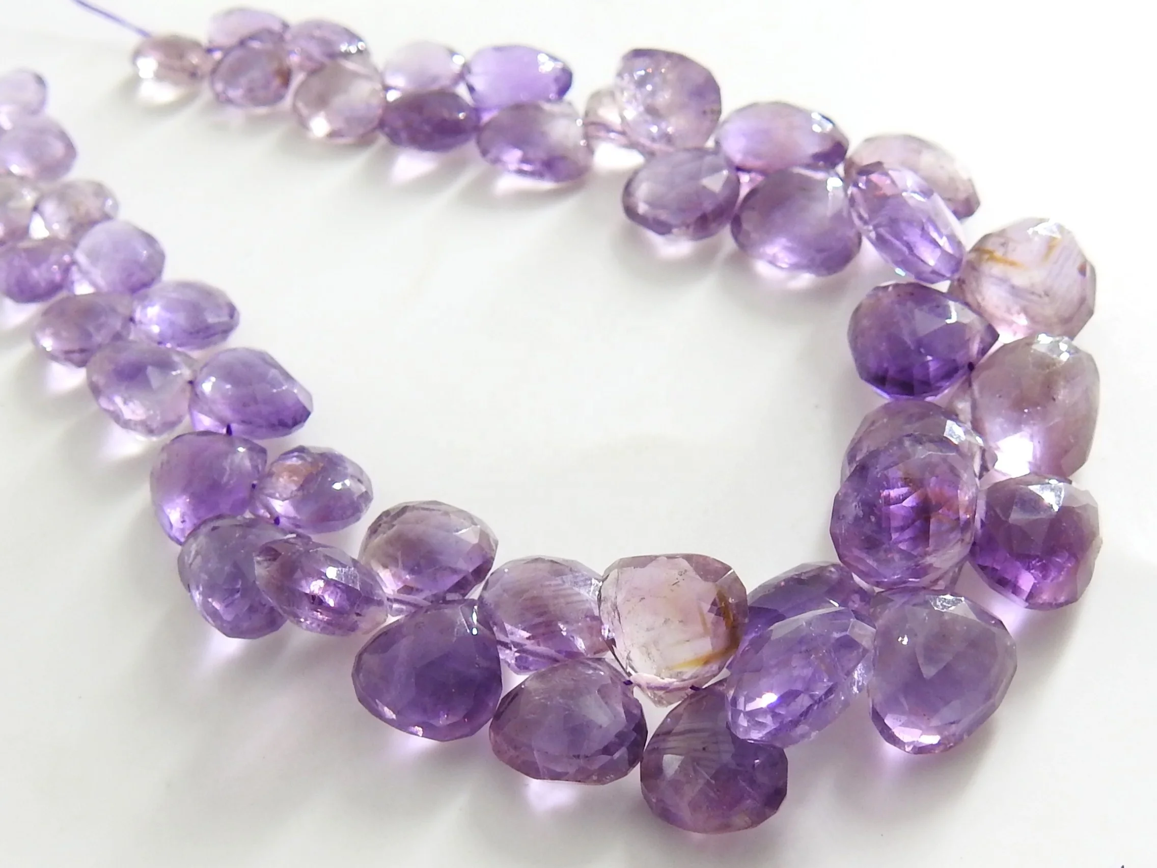 Amethyst Faceted Hearts Shape Teardrop
