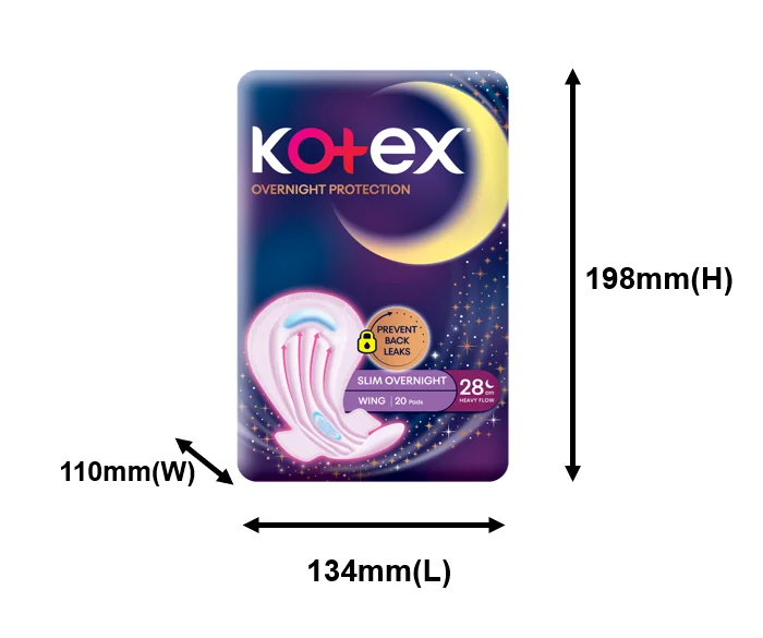 Kotex тонкая Ночная защита женская гигиеническая прокладка с крыльями 28 см менструальные прокладки