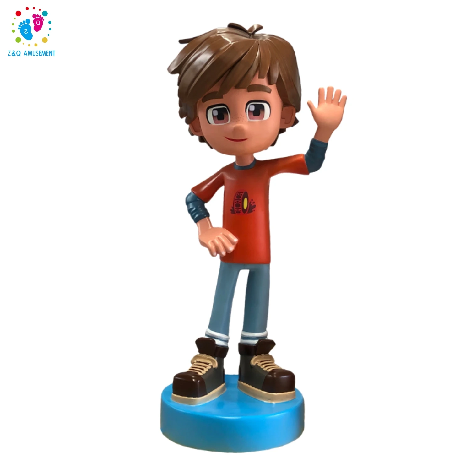 Big Cartoon Ornament Statue Anime Figure Resin Fiberglass Sculpture For Kids Indoor Amusement Game Center Decorations
