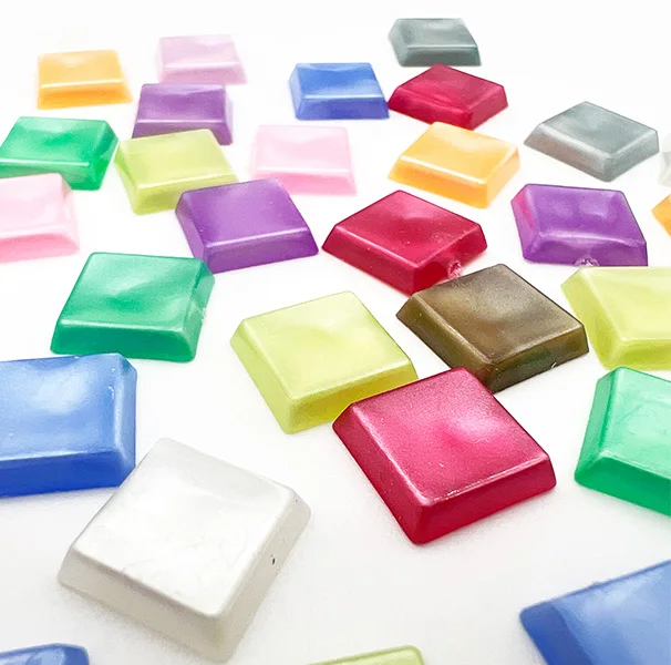 200g 1cm Square Plastic Pearl Color Mosaic Pieces For Crafts