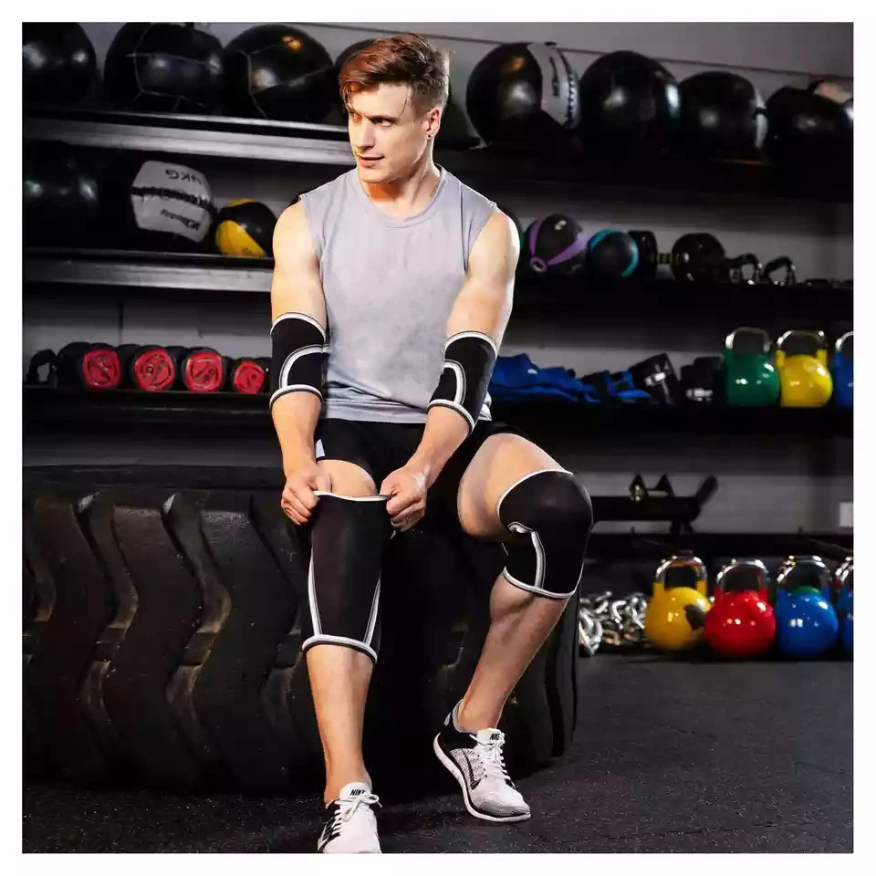 Высококачественные сшиваемые тяжелые подтяжки 5 мм 7 мм Неопреновые коленные рукава дышащий компрессионный рукав бандаж Поддержка Спорт