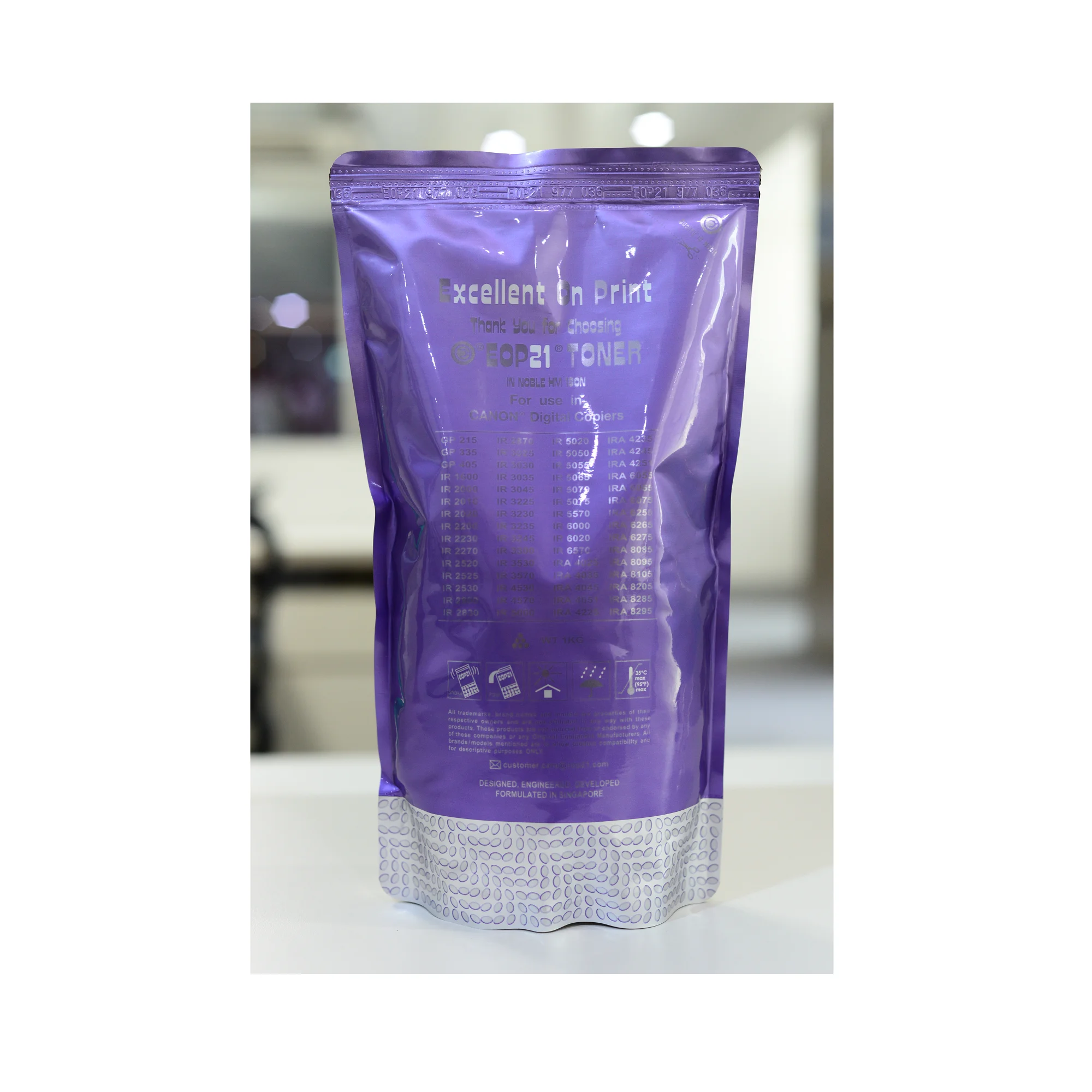 Factory Price Good Quality Black EOP21 Toner Bag 1KG Compatible for IR Adv 6075/8105, IR 5075/6570/5000 From Singapore