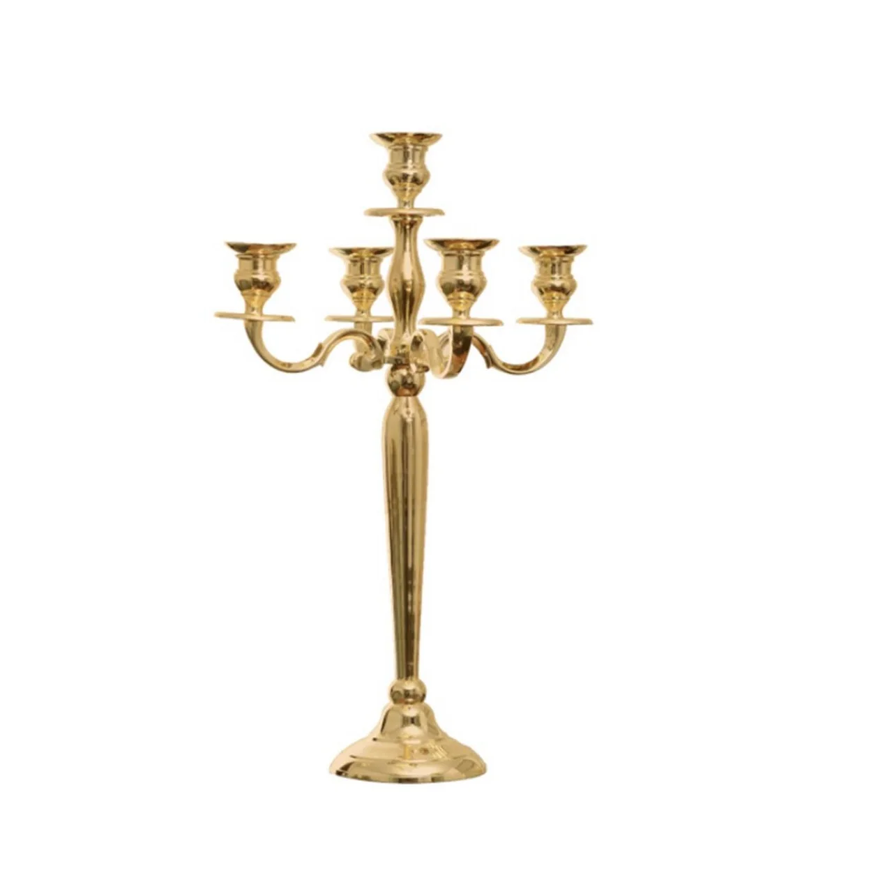 Wedding Other Parties Decor Five Arms Candle Stick Stand Gold Plated Finishing Candlestick Candelabra Candle Stand